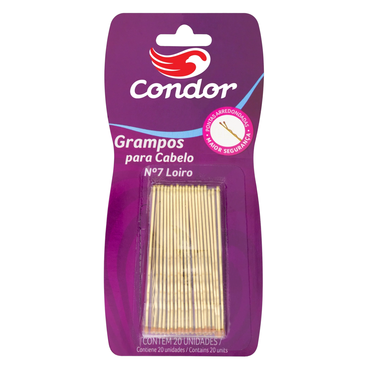 Grampo Para Cabelo Loiro Condor N 7 20 Unidades