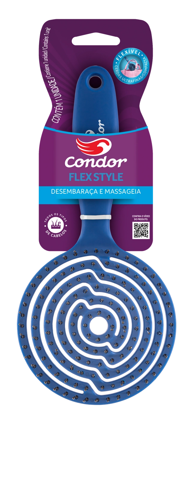 Escova para Cabelo Redonda Condor Flex Style