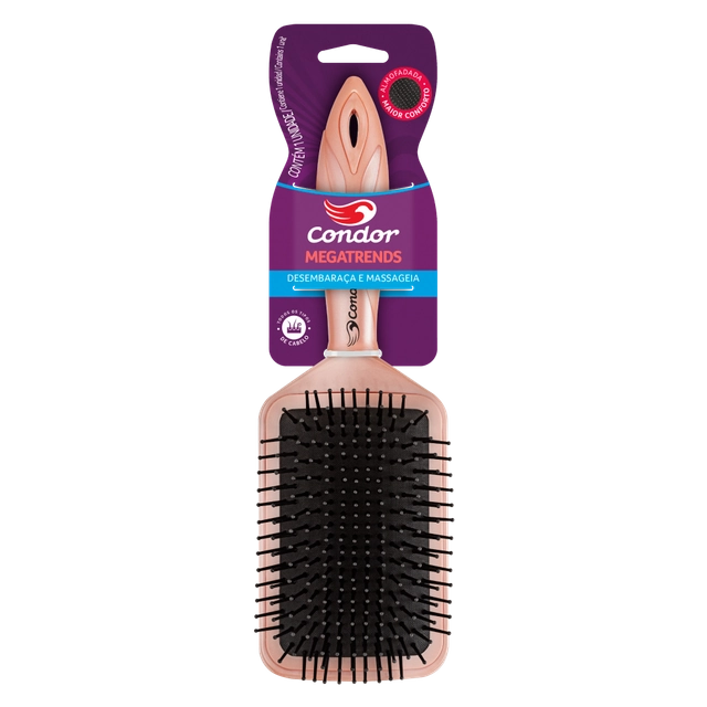 Escova Para Cabelo Almofadada Retangular Condor Megatrends