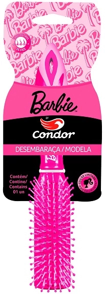 Escova Para Cabelo Plana Rosa Barbie Condor