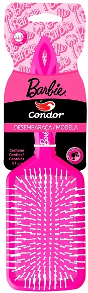 Escova Para Cabelo Raquete Rosa Barbie Condor