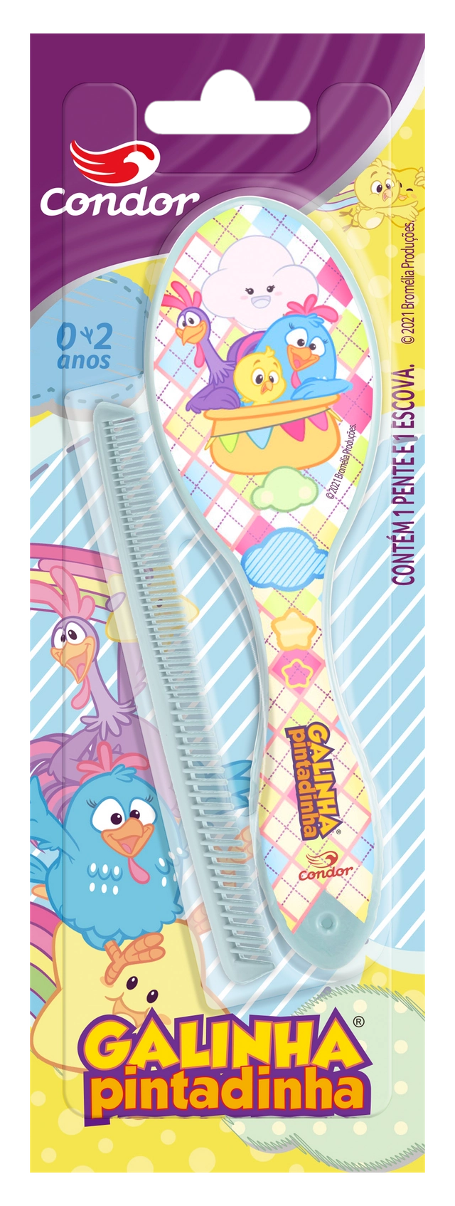 Kit Escova E Pente Galinha Pintadinha Condor