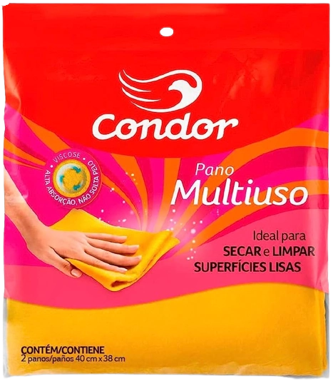 Pano Multiuso Amarelo Condor 2 Unidades
