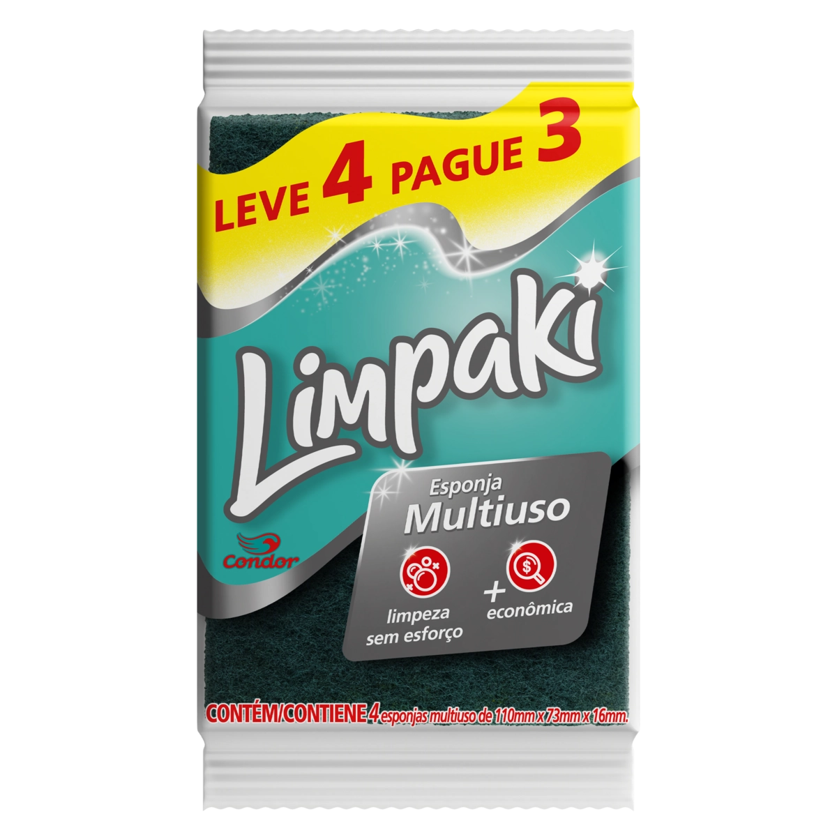 Esponja Multiuso Limpaki Leve 4 Pague 3 Unidades