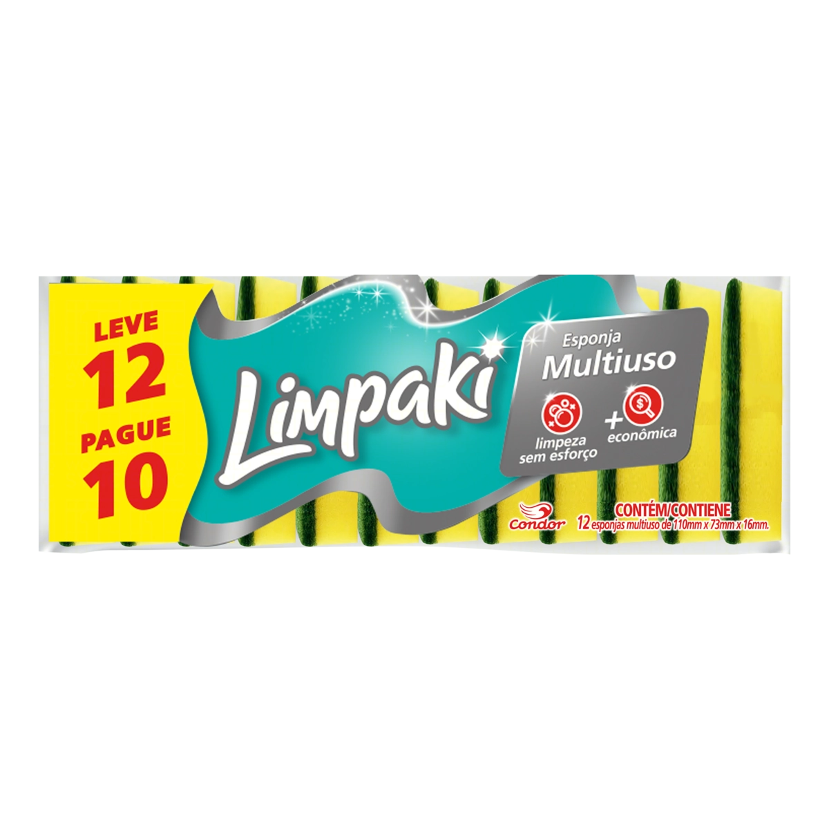 Esponja Multiuso Limpaki Leve 12 Pague 10 Unidades