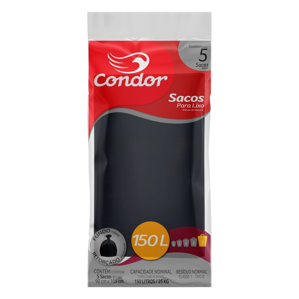 Saco Para Lixo Tipo B 150l Condor 5 Unidades