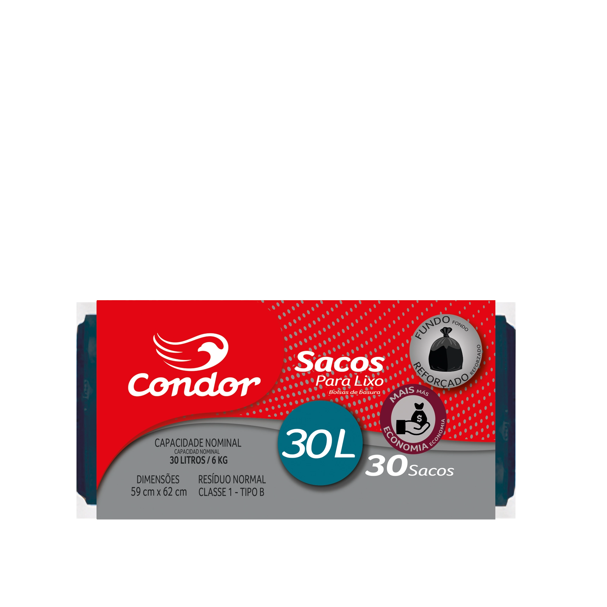 Saco Para Lixo Tipo B 30l Condor 30 Unidades Mais Economia