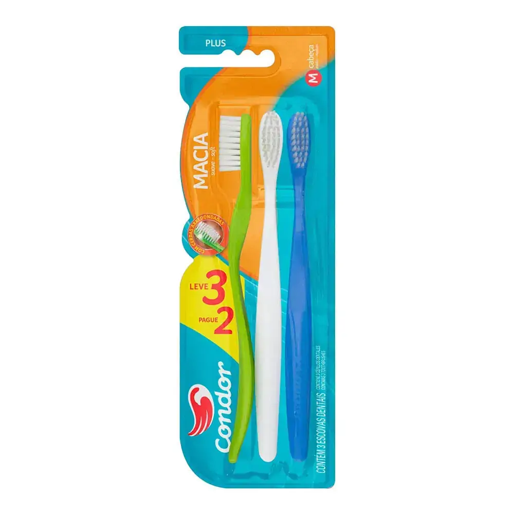 Escova Dental Macia Condor Plus 3 Unidades