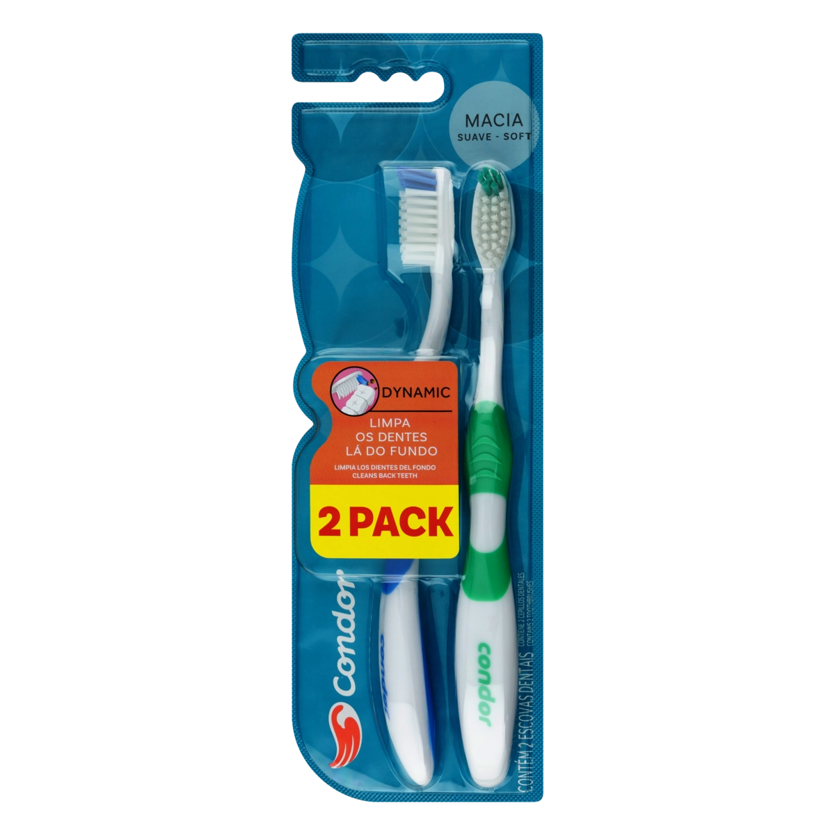 Escova Dental Macia Condor Dynamic 2 Unidades