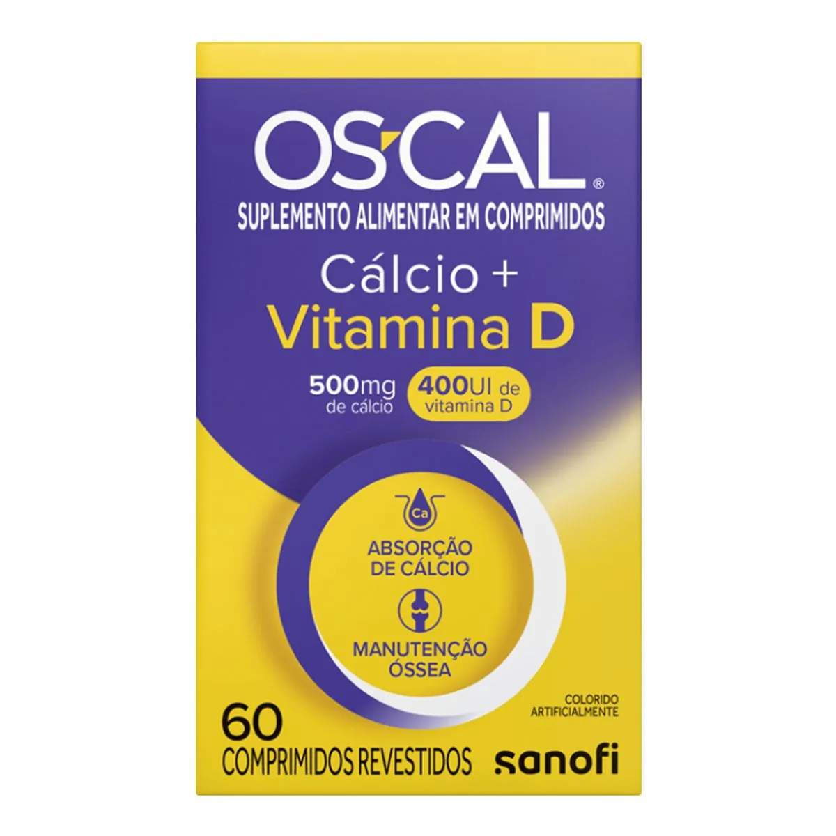 Os-Cal Cálcio com Vitamina D 500mg + 400 UI 60 Comprimidos