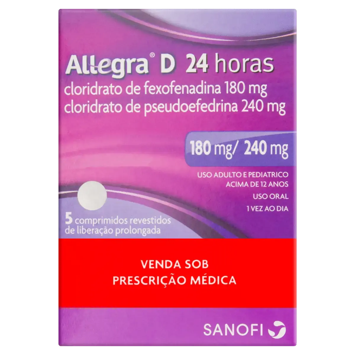 Allegra D Sanofi Caixa 5 Comprimidos Revestidos