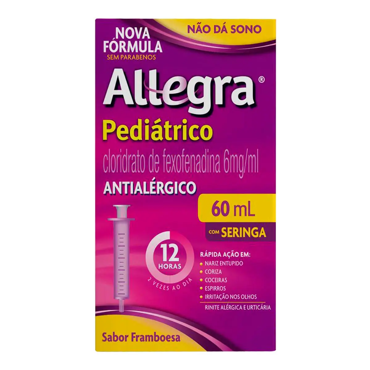 Antialérgico Allegra Sanofi Infantil 6mg/ml Suspensão Oral 60ml