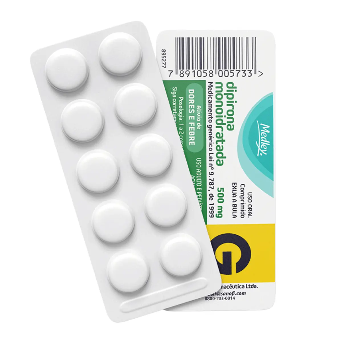 Dipirona Medley 500mg Cartela 10 Comp