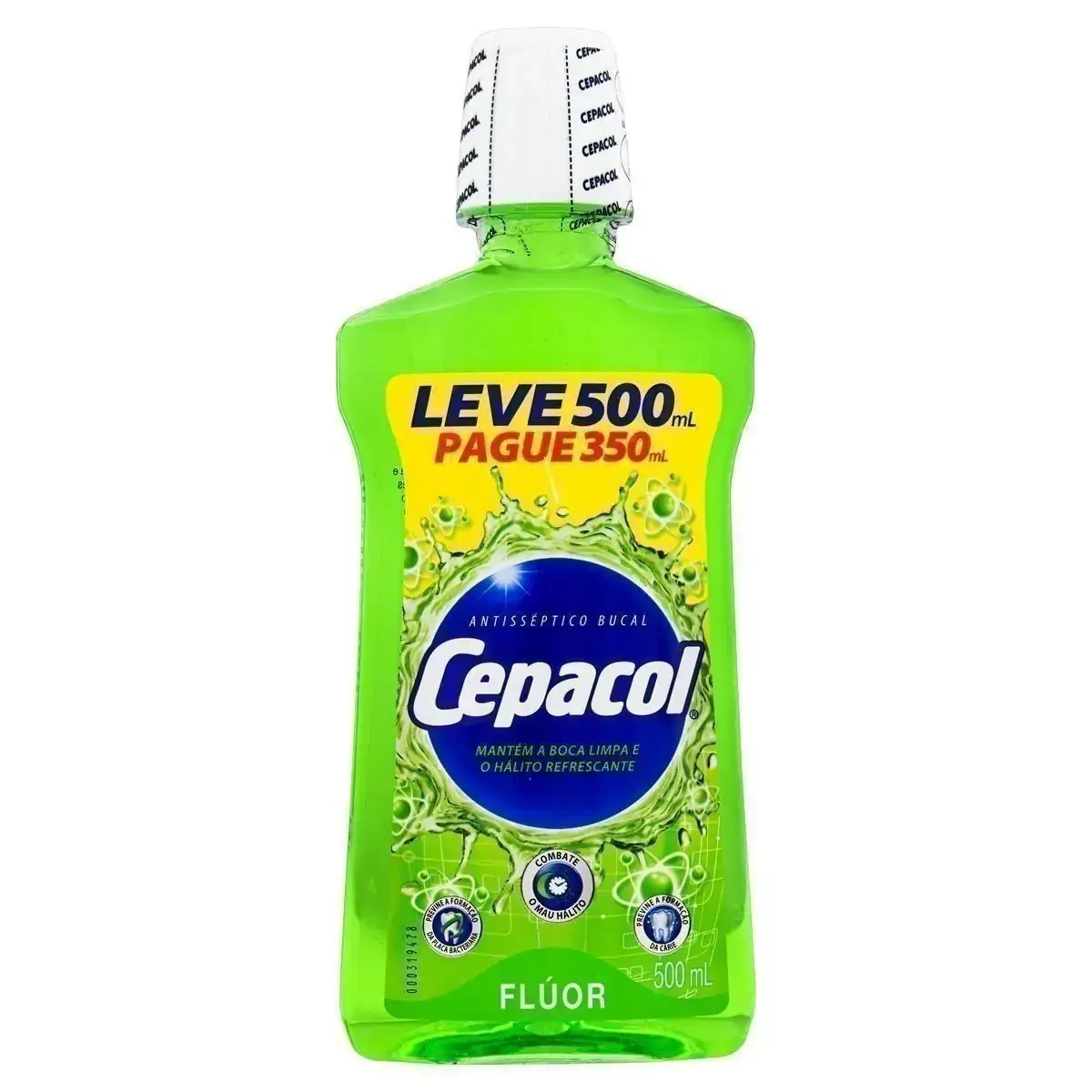 Enxaguante Bucal Antisséptico Cepacol Frasco Leve 500ml Pague 350ml