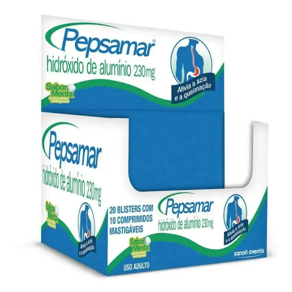 Pepsamar 230mg Menta Sanofi 10 Comprimidos Mastigáveis