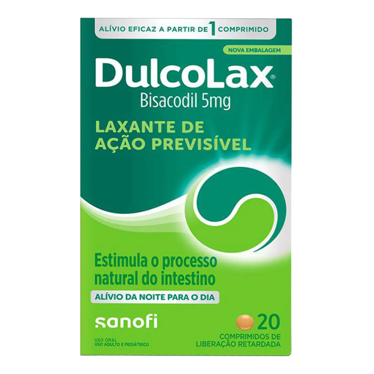 Dulcolax Bisacodil 5 mg com 20 Comprimidos