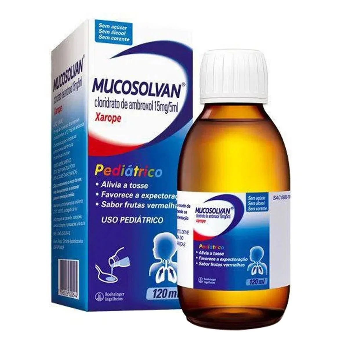 Xarope Mucosolvan Pediátrico 15mg/ml Frutas Vermelhas Sanofi Caixa 120ml