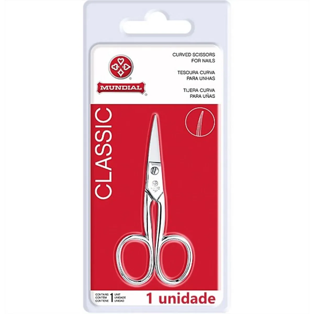 Tesoura Unha/cuticula Mundial Tesoura Unha Curva 9cm Classic Bc 423 1un