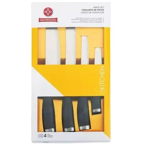 Conjunto de Facas para Cozinha Kitchen 4 Pecas Mundial 8100-4