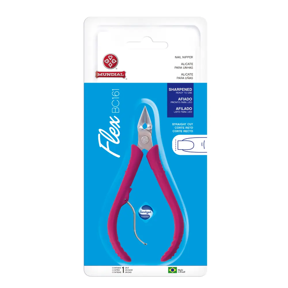 Alicate Mundial Unha Reto Bc161 Flex Rosa