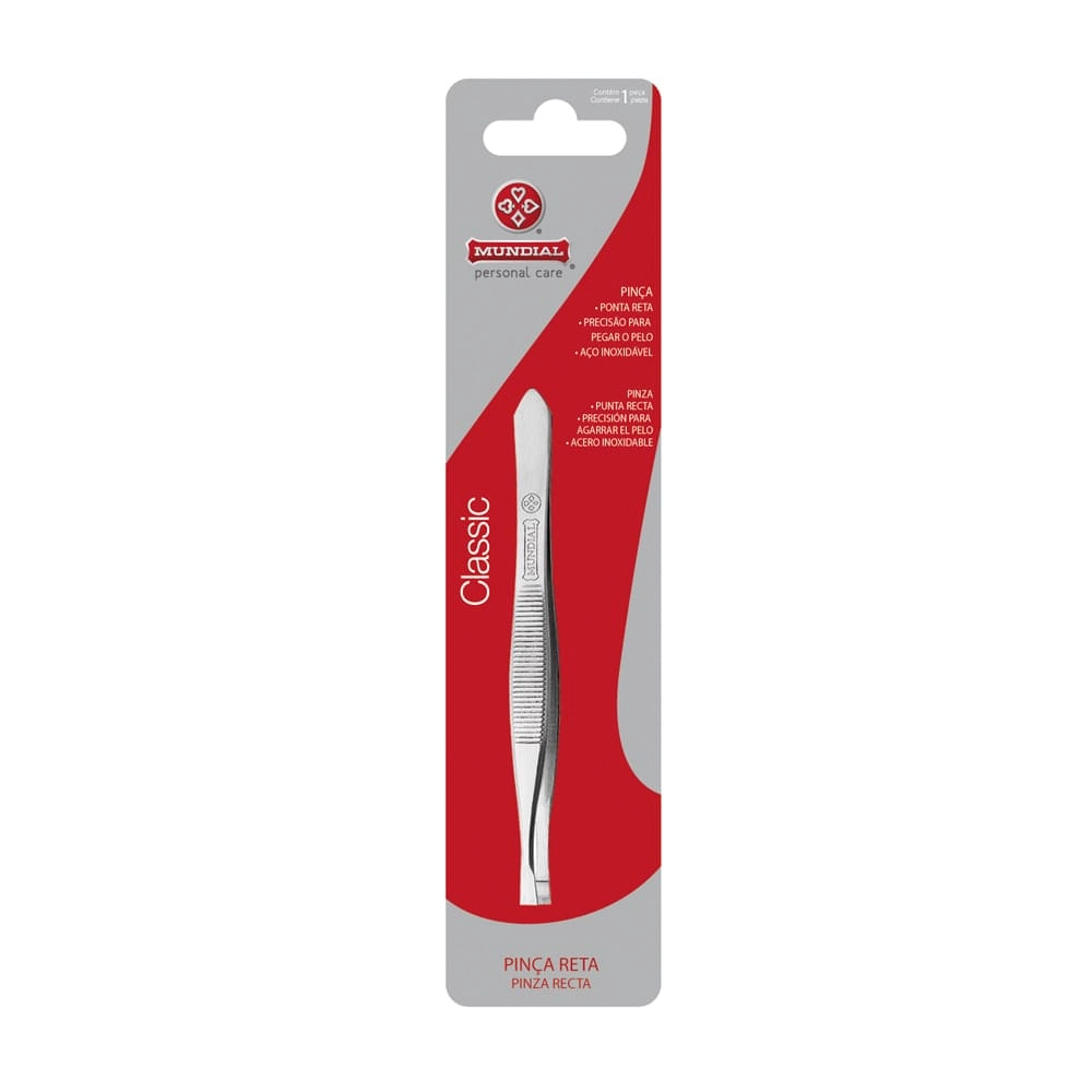 Pinça Ponta Reta Classic Mundial Personal Care