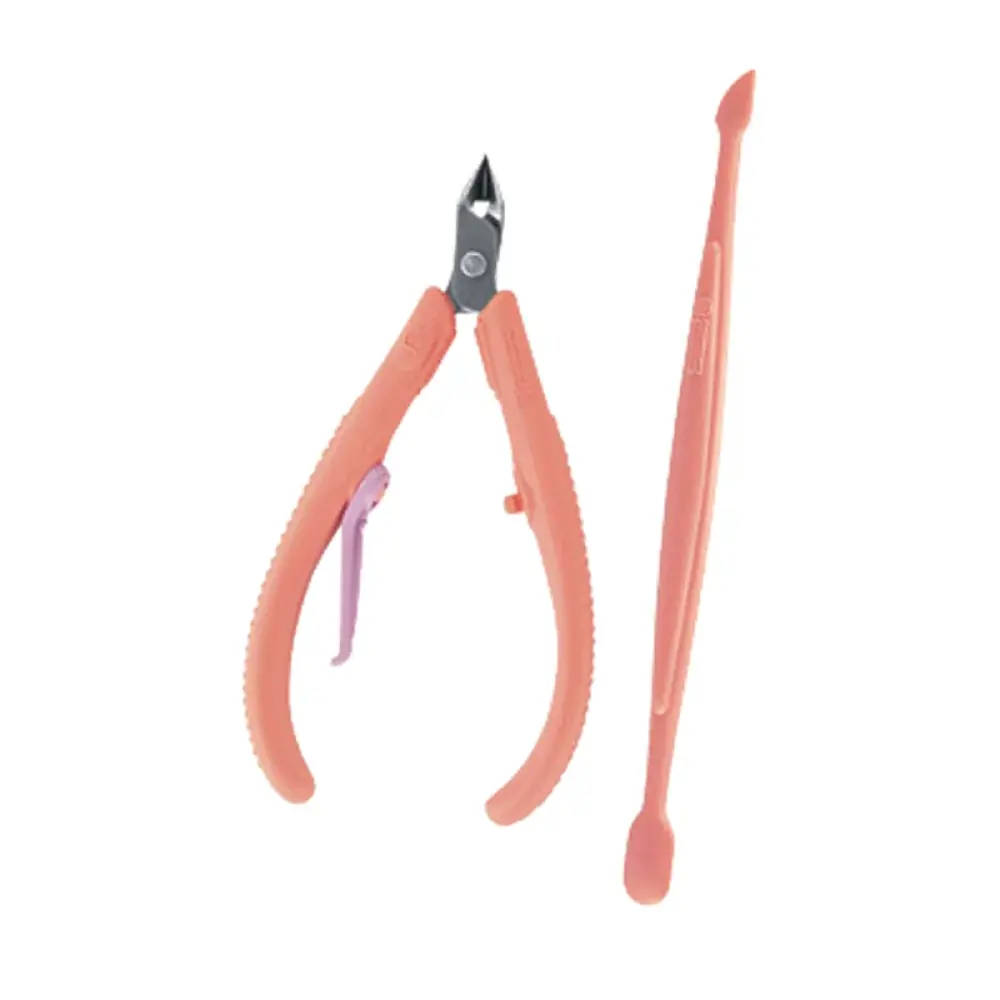 Kit Alicate Espátula Para Unhas Flex Mundial