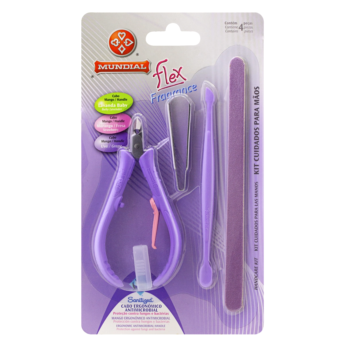 Kit Alicate Pinça Espátula Lixa Para Unhas Flex Fragrance Mundial Personal Care