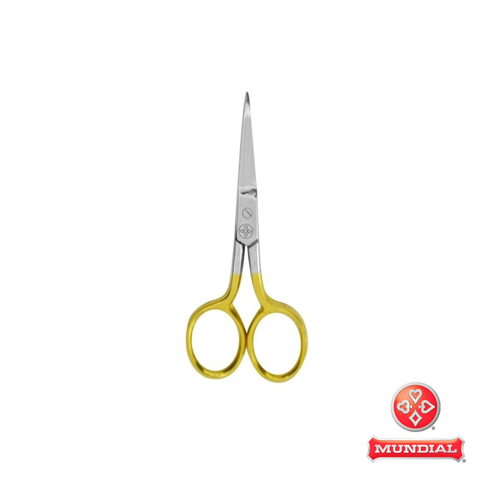 Tesoura Inox com Curva para Unha 9 cm Gold - Mundial