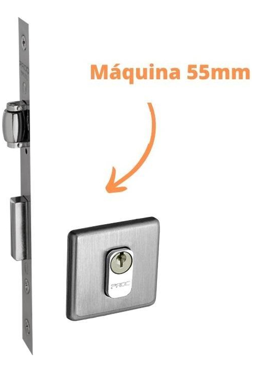 Fechadura Rolete Porta Pivotante Pado Inox Escovado 55mm 471