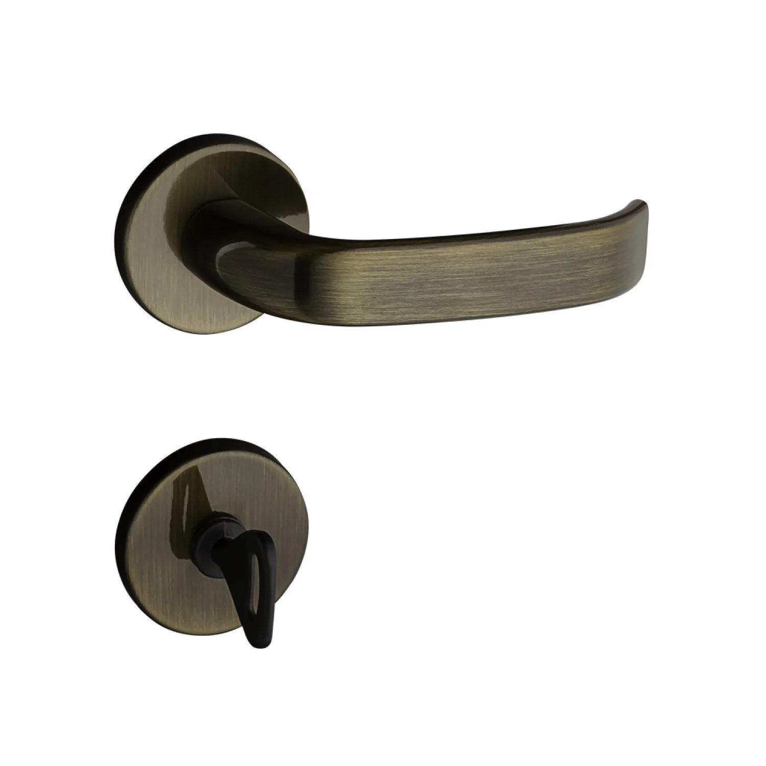 Fechadura 413 Com Roseta Bronze Oxidado Banheiro Bronze
