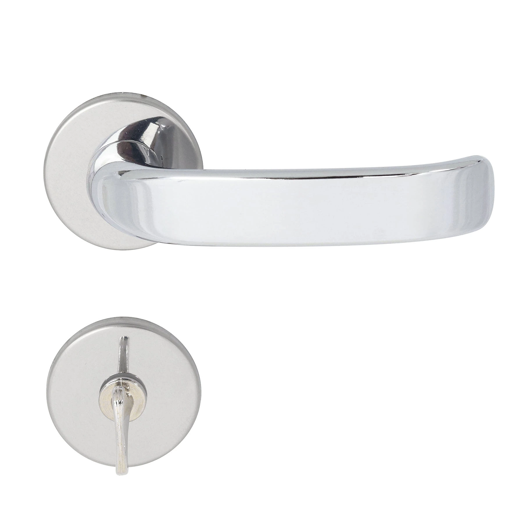 Fechadura para Porta do Banheiro Pado Concept Cromado 40mm Aço Inox Chave Simples