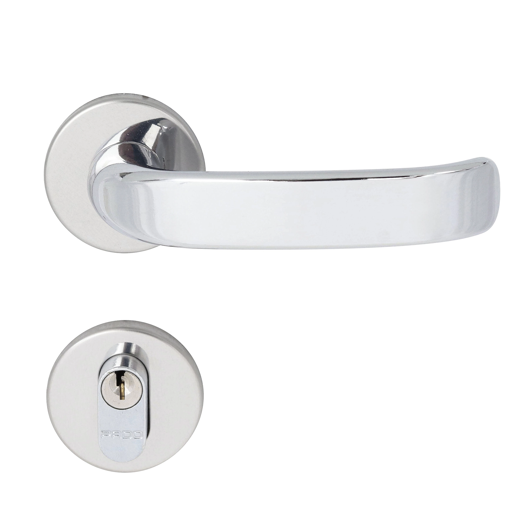 Fechadura para Porta de Entrada Pado Concept Cromado 40mm Aço Inox Chave Simples