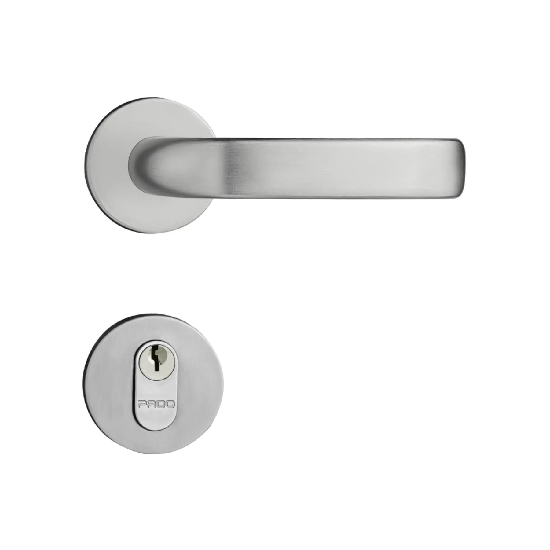 Fechadura para Porta de Entrada Pado Concept 413 Acetinado 40mm Inox Chave Simples