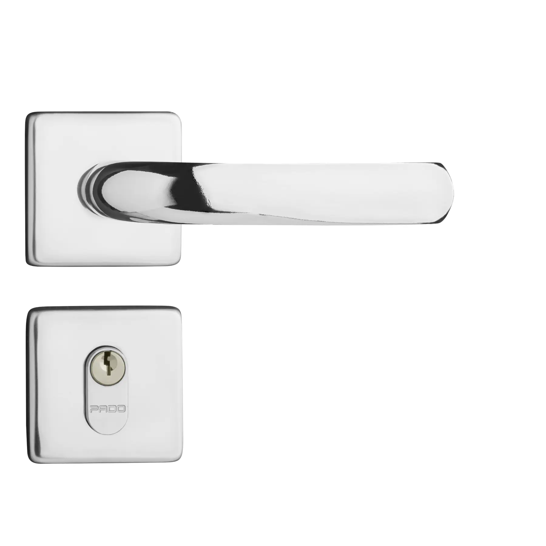 Fechadura Pado Simples para Porta de Entrada Cromada 40mm em Inox Concept 406