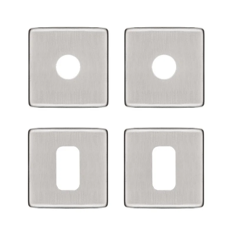 Kit Roseta Avulsa Fechadura Pado Externa Inox Escovado Rq2