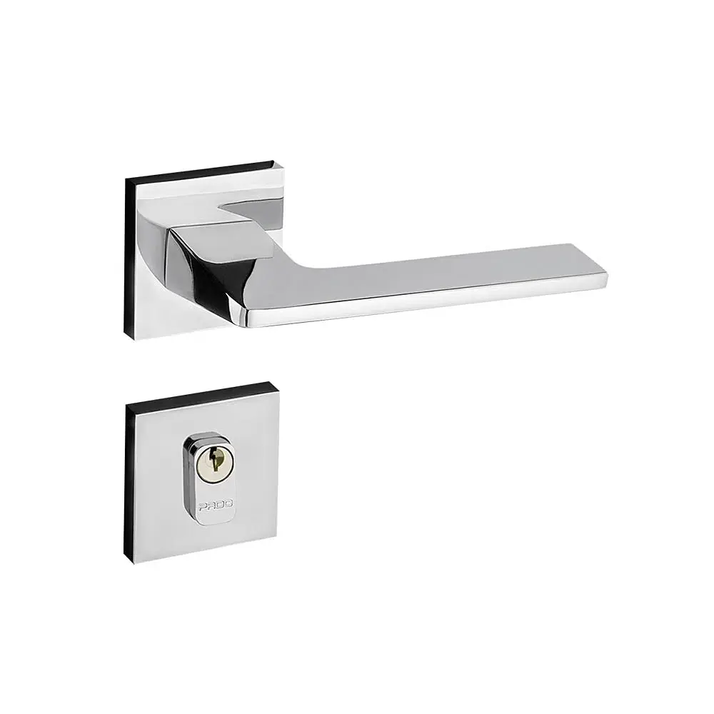 Fechadura Sara Cromada Roseta Quadrada 40mm Pado Externa