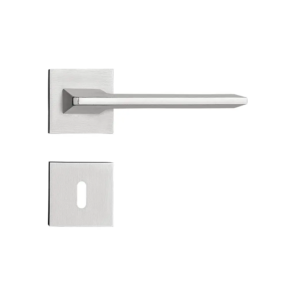 Fechadura Sara Cromado Acetinado Roseta Quadrada 40mm Pado Interna