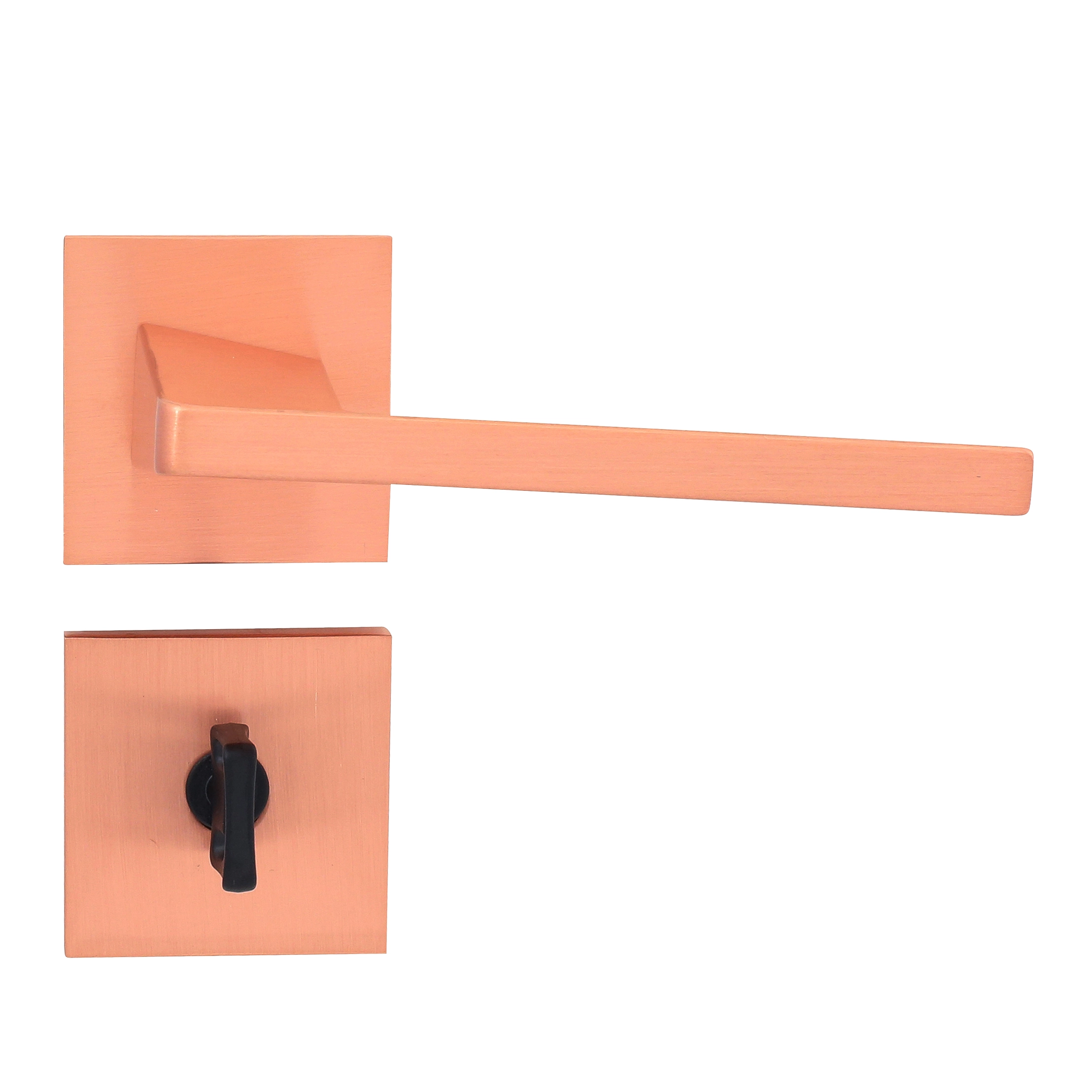 Fechadura Pado para Porta do Banheiro Rose Gold 55mm Chave Simples Karli