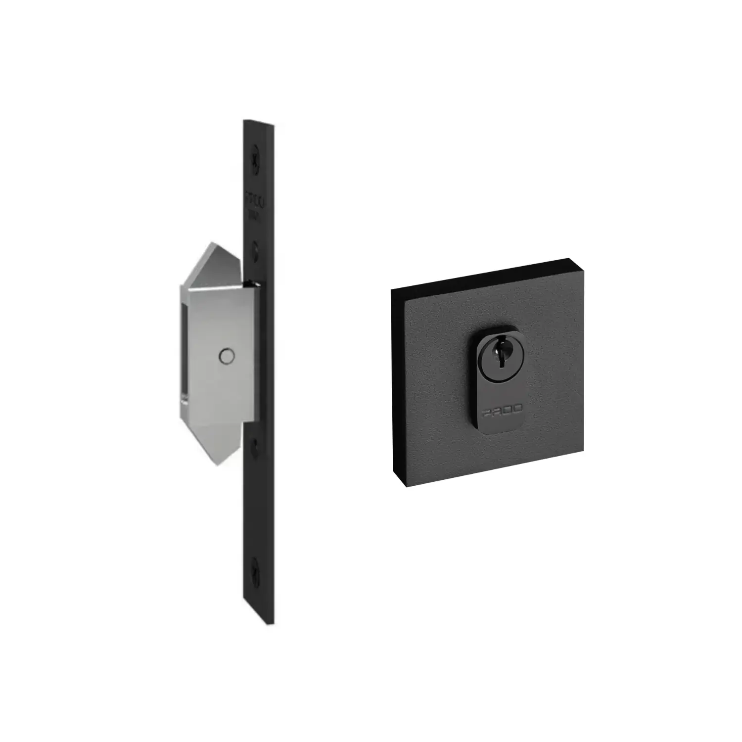 Trava Zamac Correr Roseta Quadrada Preto Texturizado