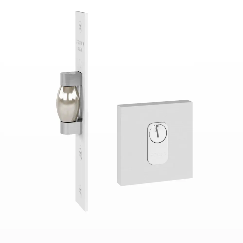 Trava Pivotante Roseta Quadrada Branco Texturizado Trava Pivotante Roseta Quadrada Branco Texturizado