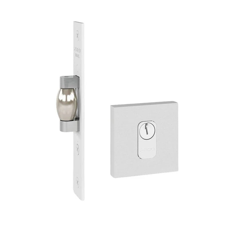 Fechadura Trava Rolete Pivotante Pado Branca Cilindro 74mm