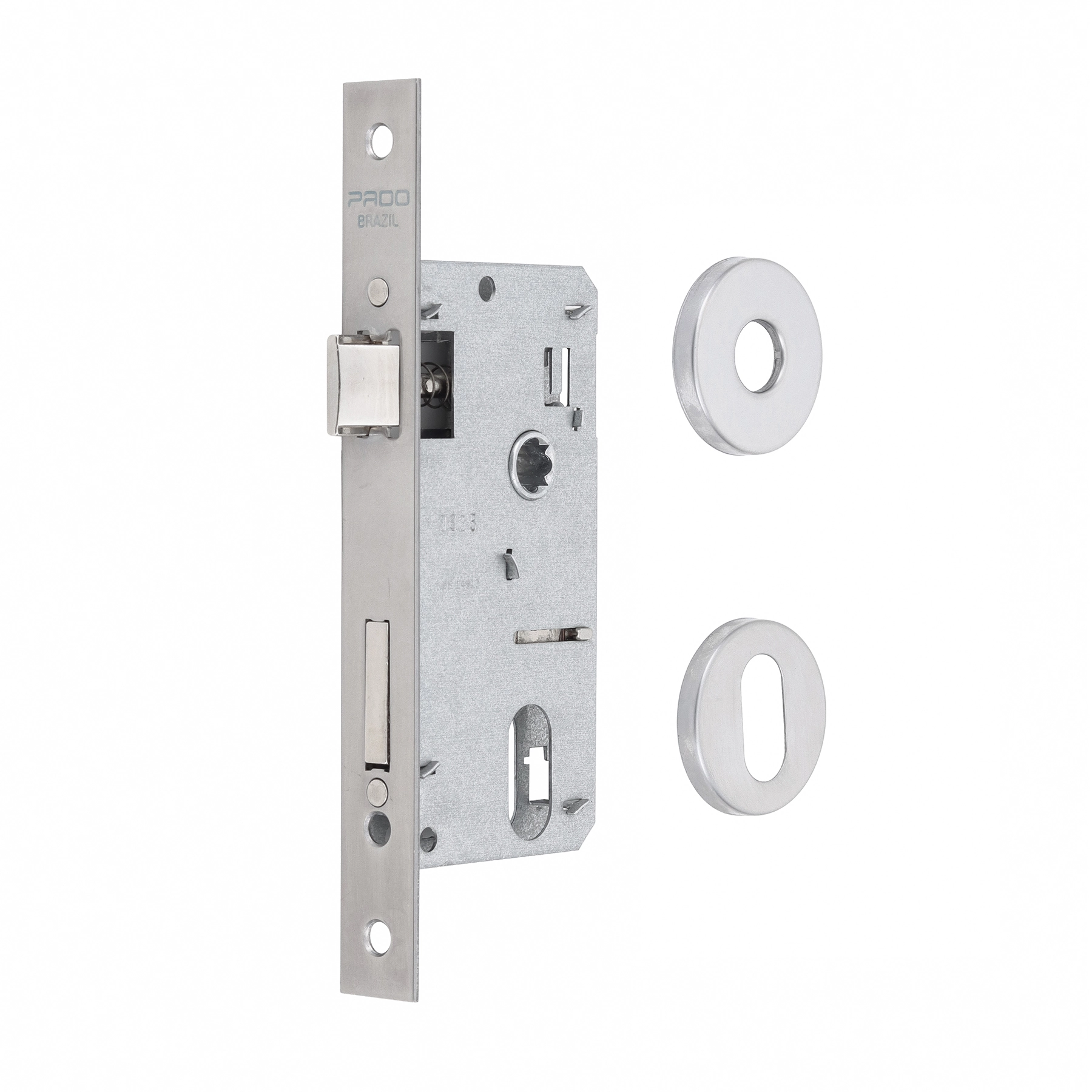 Fechadura para Porta de Entrada Pado Concept 417 Cromado 40mm Inox Chave Simples