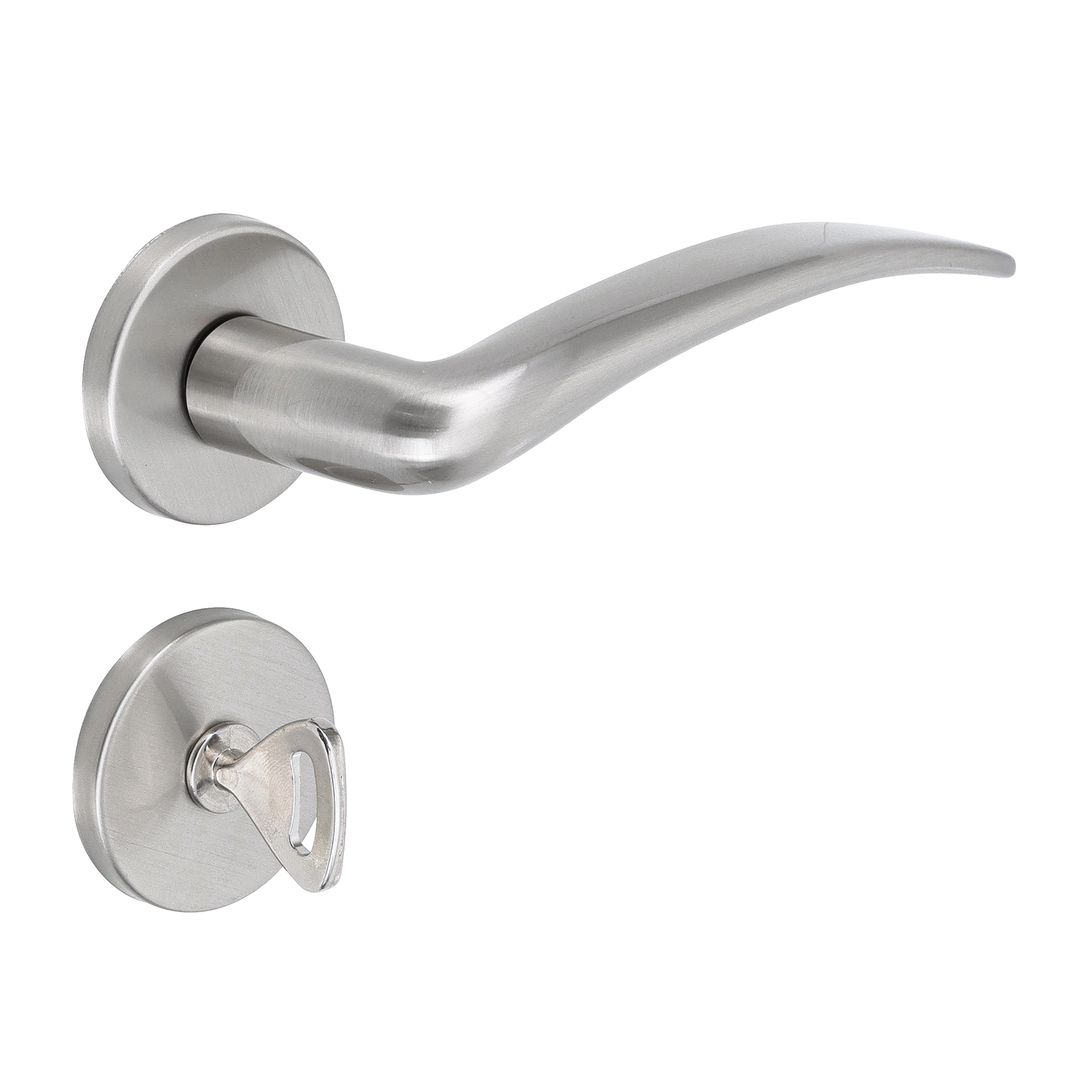 Fechadura para Porta do Banheiro Pado Concept 417 Acetinado 40mm Inox Chave Simples