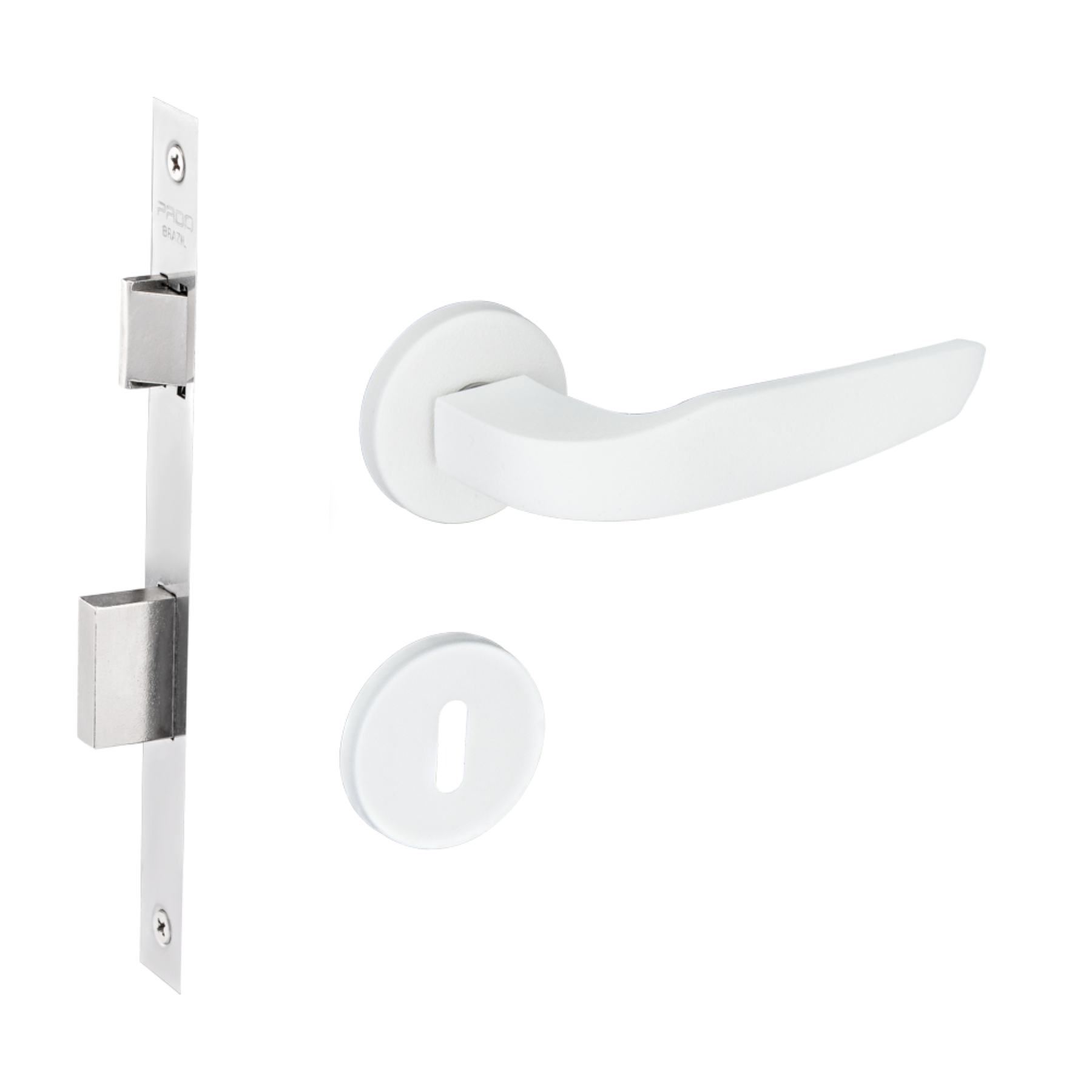 Fechadura Pado para Porta Interna Branco 55mm Chave Simples Ibiza