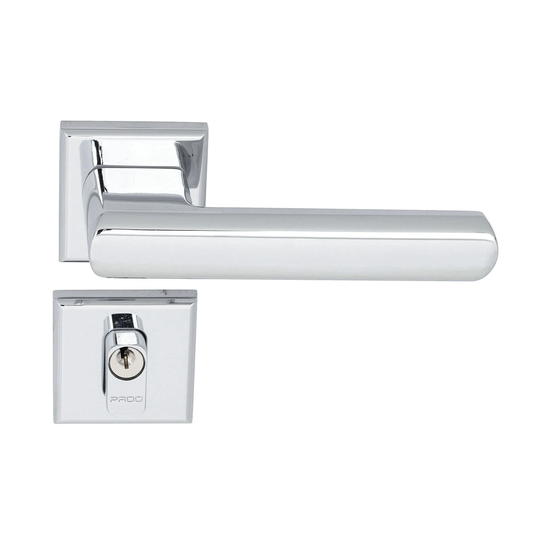 Fechadura para Porta de Entrada Pado Opera Cromado 55mm Aço Inox Chave Simples