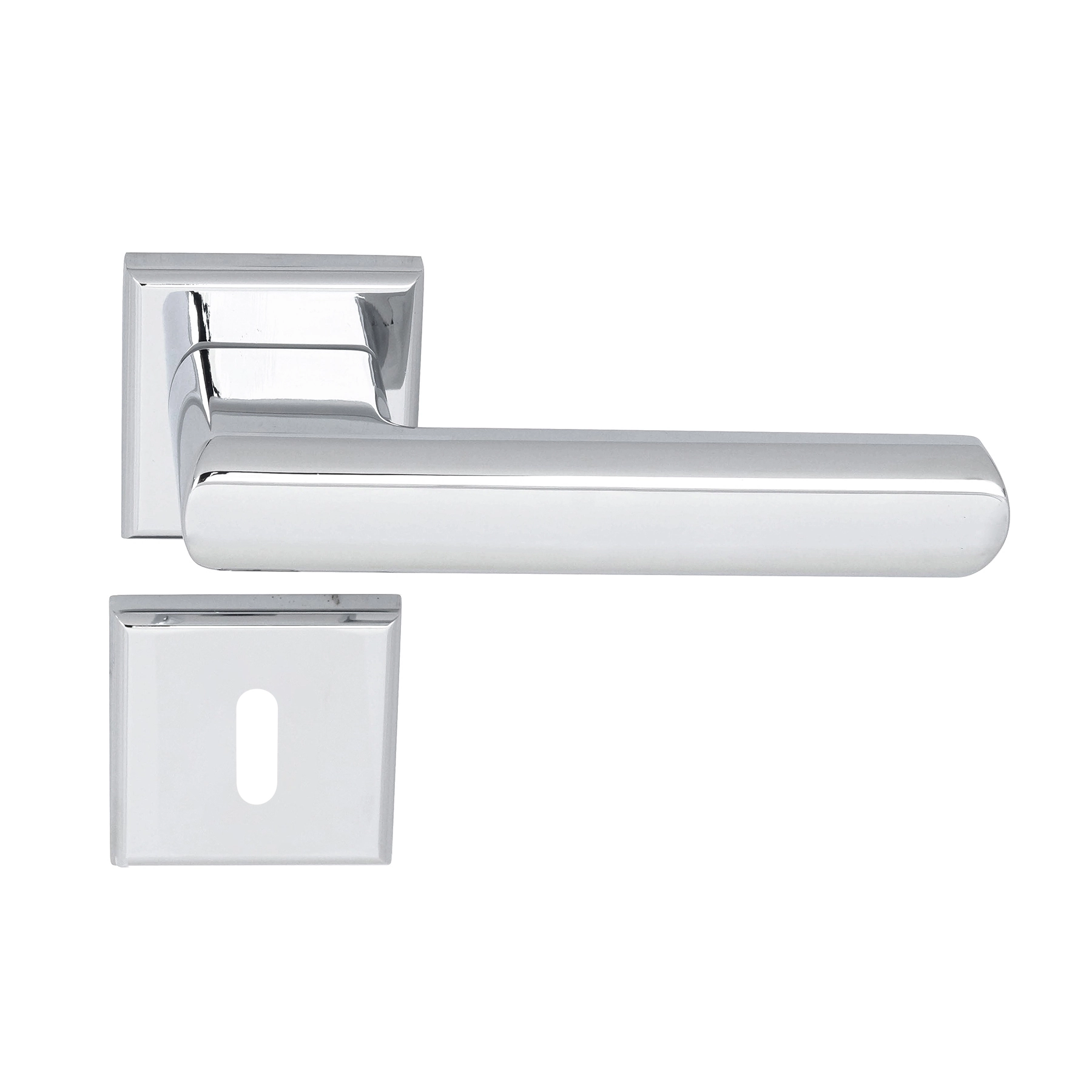 Fechadura para Porta Interna Pado Opera Cromado 55mm Aço Inox Chave Simples