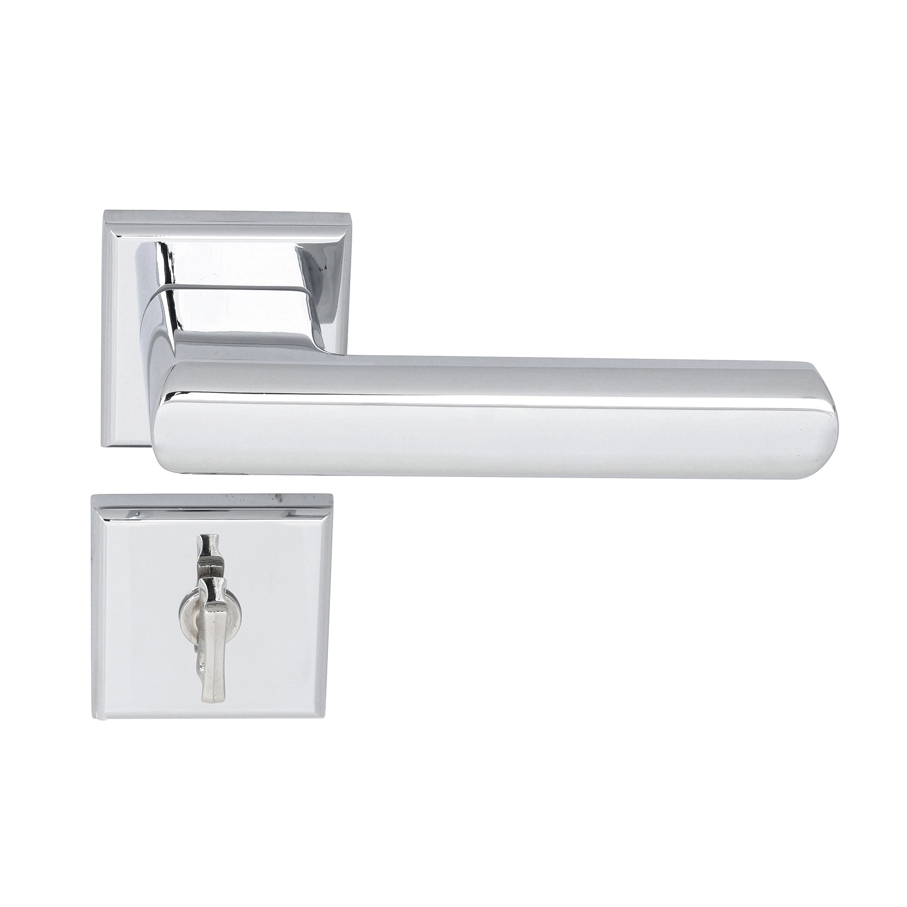 Fechadura para Porta do Banheiro Pado Opera Cromado 55mm Aço Inox Chave Simples