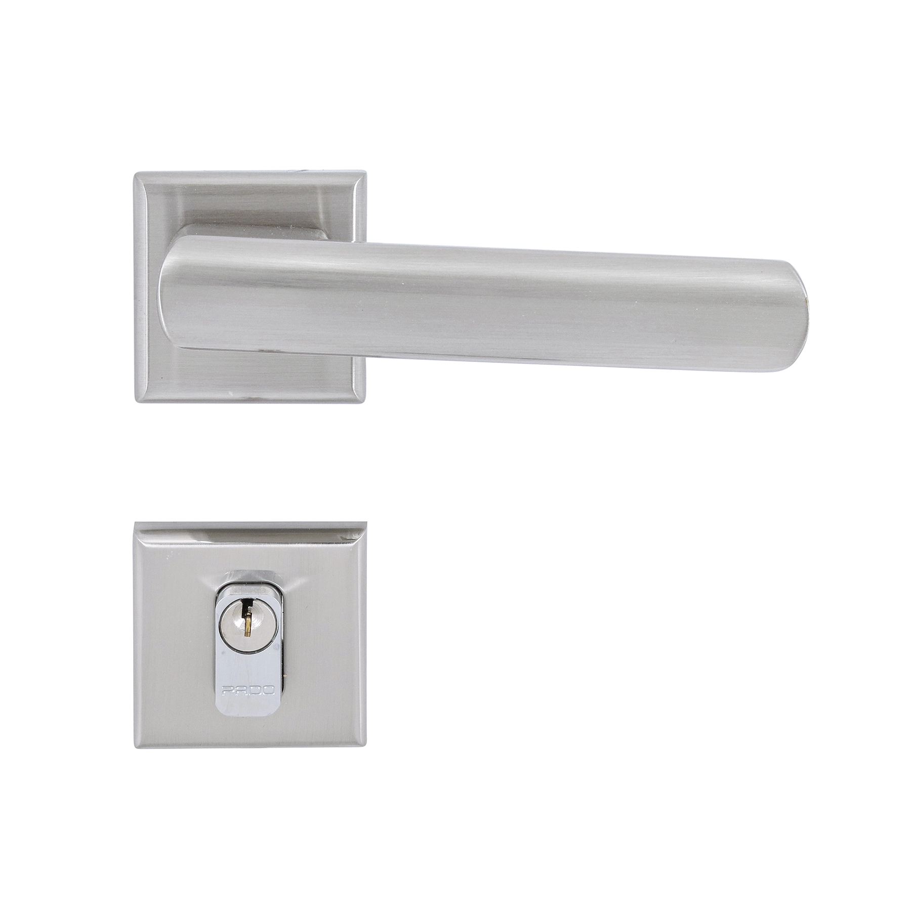 Fechadura para Porta de Entrada Pado Opera Acetinado 55mm Aço Inox Chave Simples