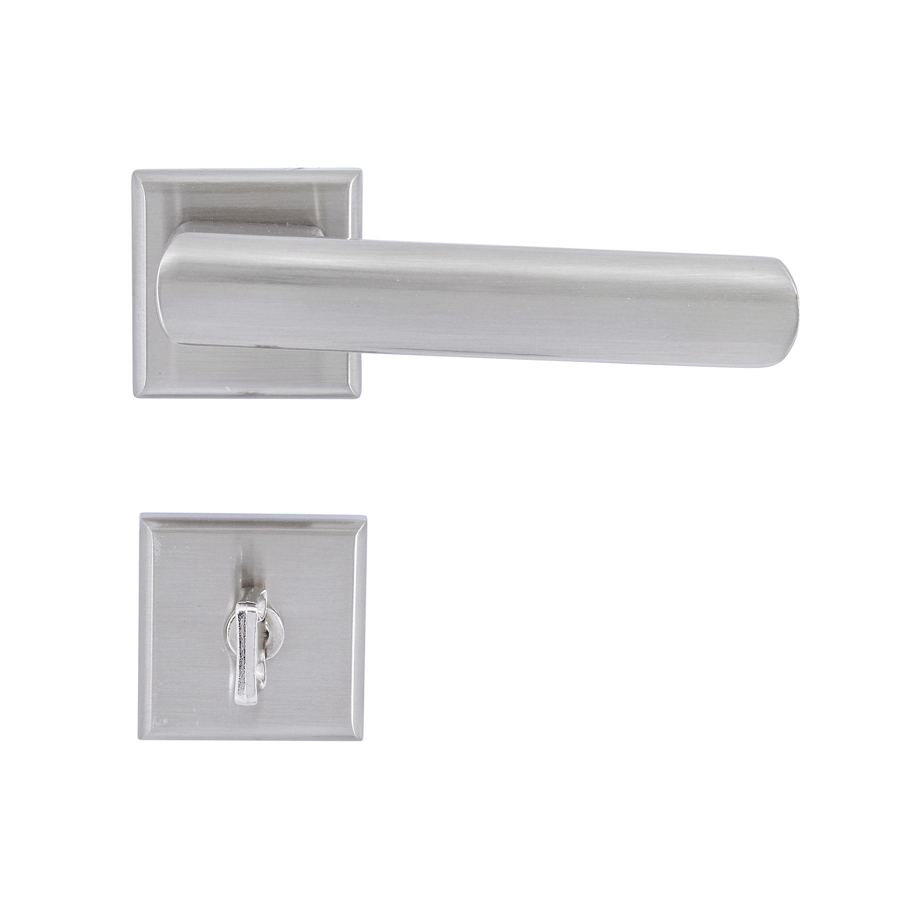 Fechadura para Porta do Banheiro Pado Opera Acetinado 55mm Aço Inox Chave Simples