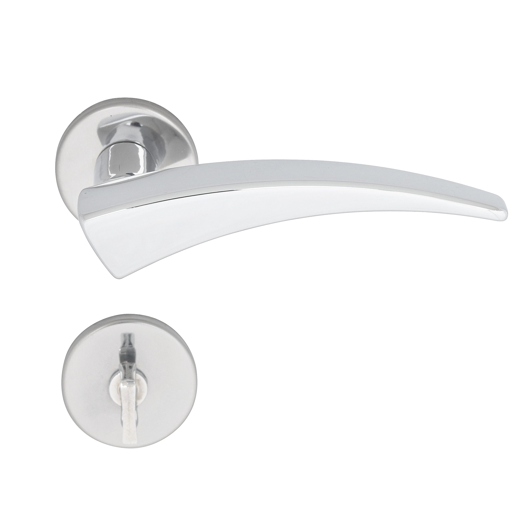 Fechadura Pado para Porta do Banheiro Cromado 55mm Chave Simples Esplendore